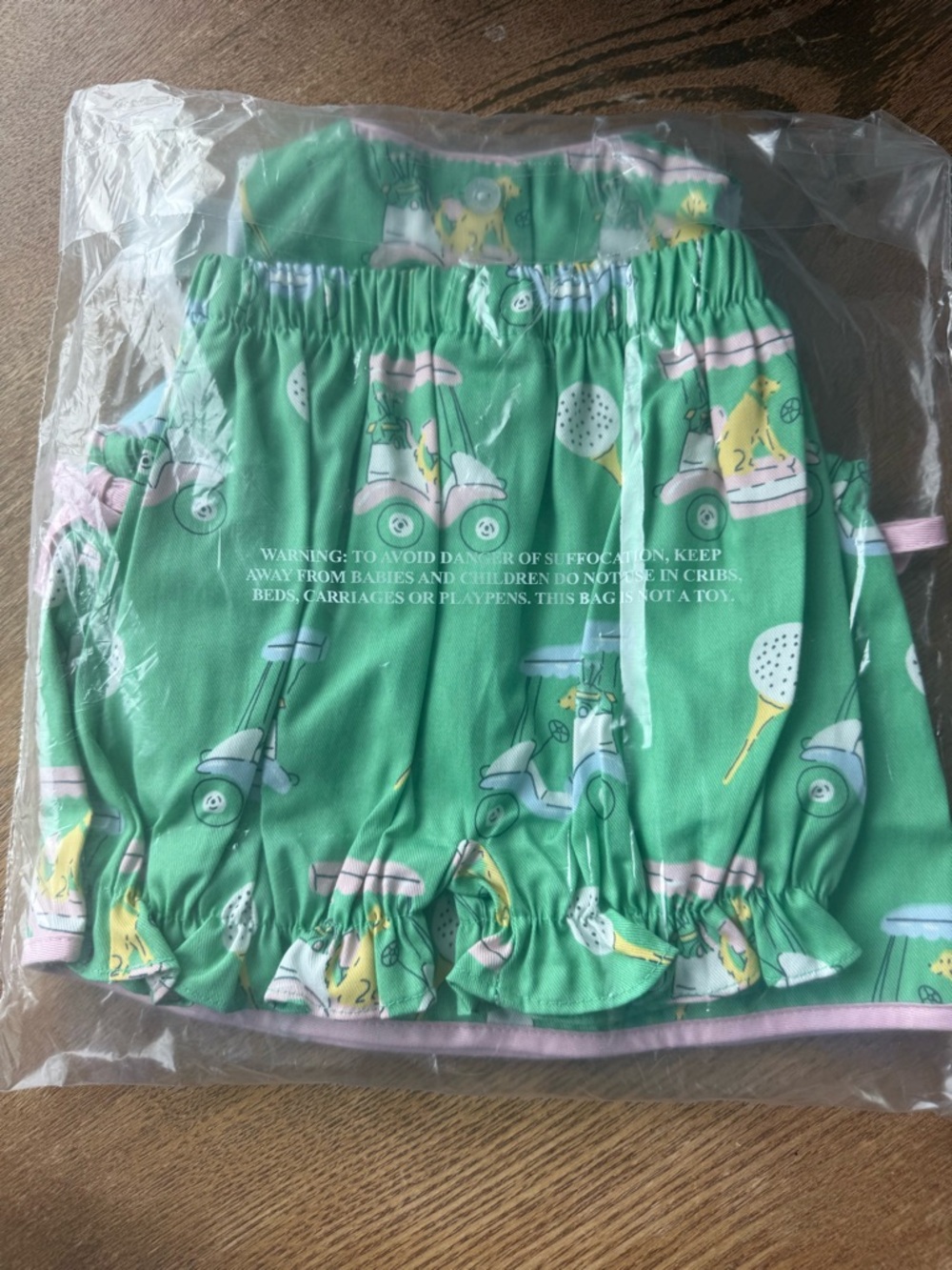 Little English - Lily Bloom Mint Green Golf Cart Print Bloomer - 6M - Picture 2 of 4